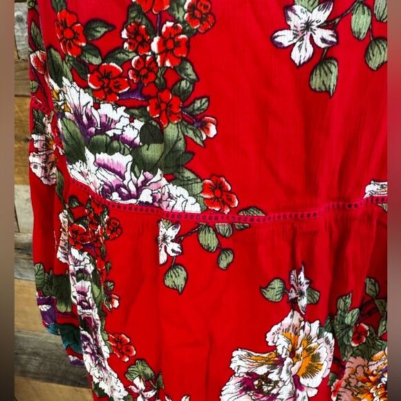🌺 “Billa” Red Floral Sleeveless Peplum Top – Size XL - Picture 16 of 16